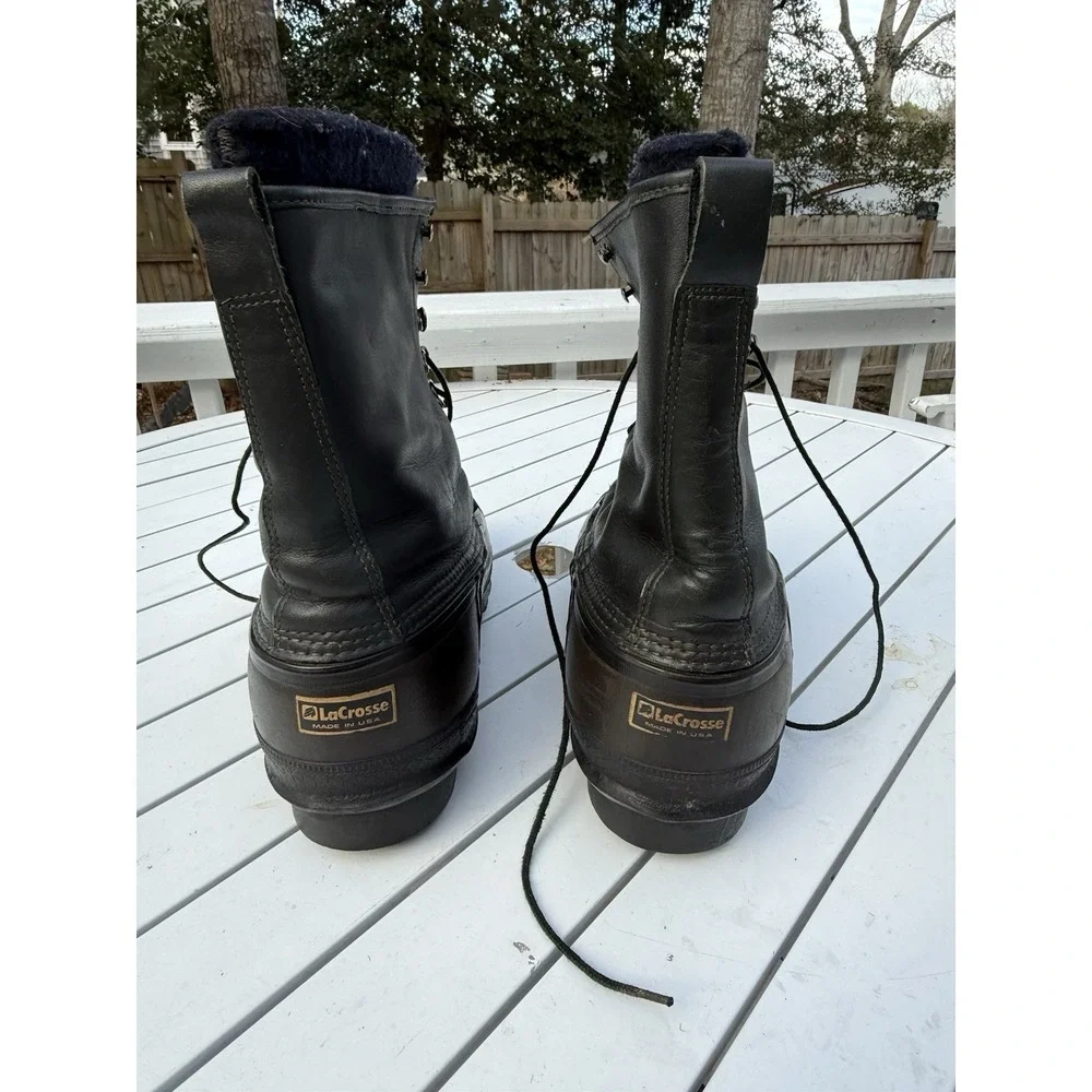 VTG LaCrosse Iceman Boots Mens 11 Steel Shank Winter Waterproof Lined USA